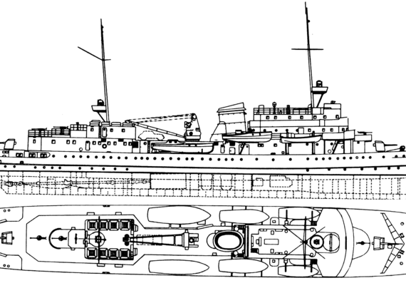 Корабль DKM Hela 1944 [Support Ship] - чертежи, габариты, рисунки